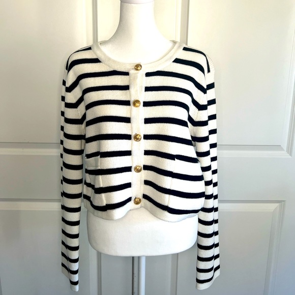 Jessica Simpson Nautical Striped Cardigan Sz L NWT - Picture 1 of 9